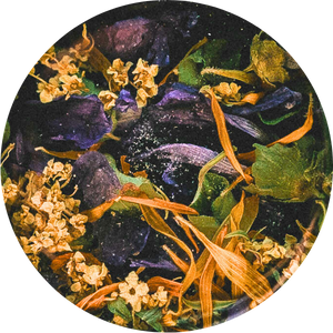 Des plantes m&eacute;lang&eacute;es dans une tisane cr&eacute;ation